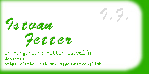 istvan fetter business card